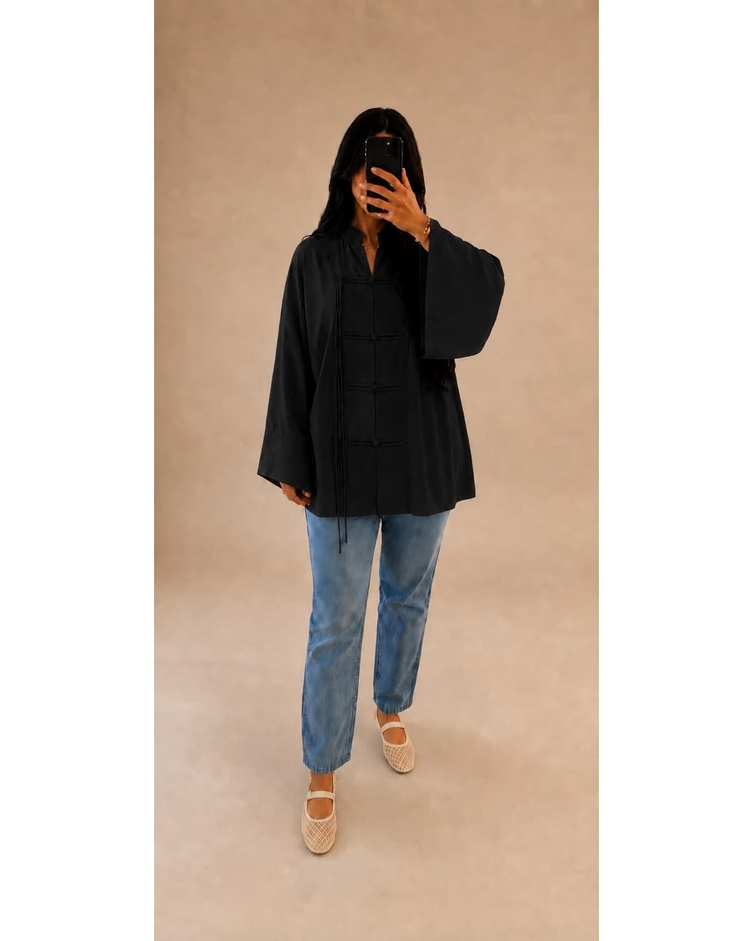 Blouse kimono Noir