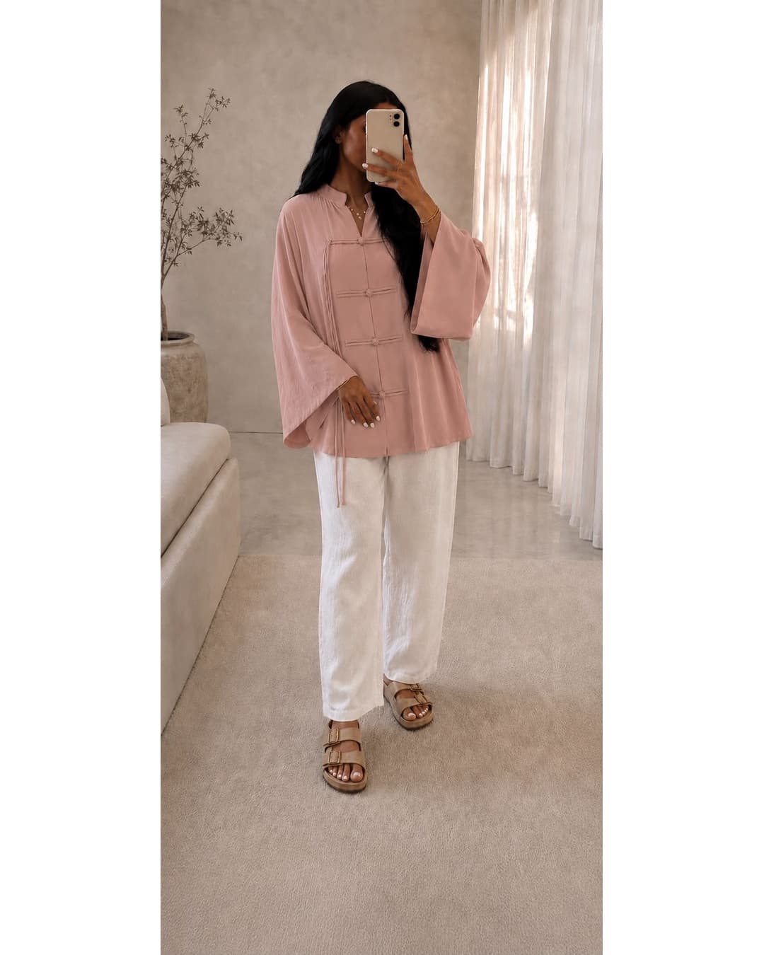 Blouse kimono Rose poudré