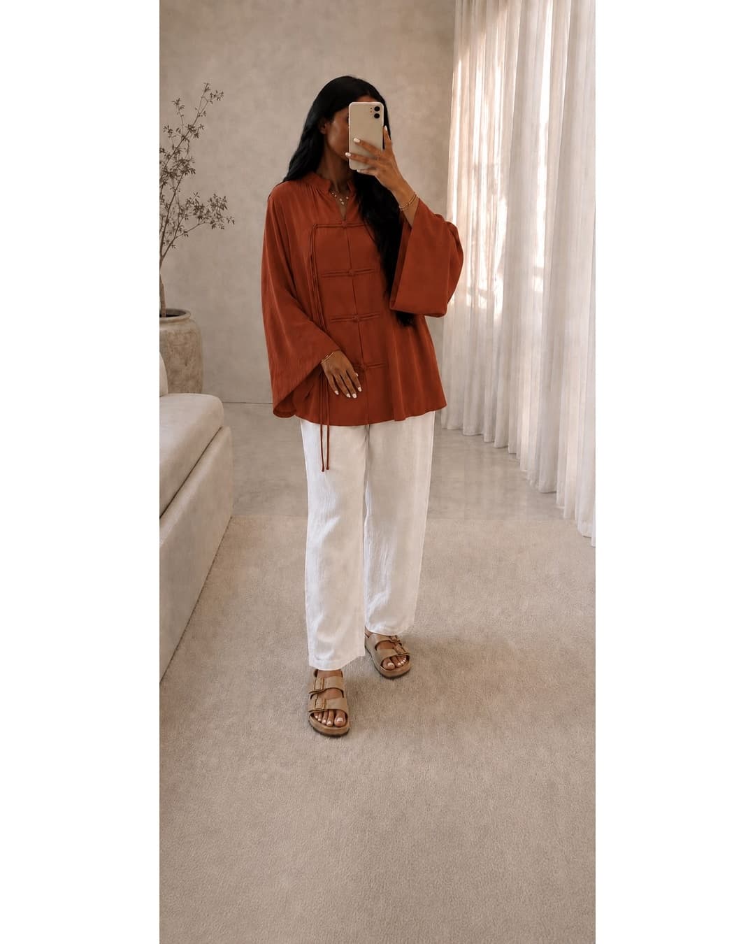 Blouse kimono Brique