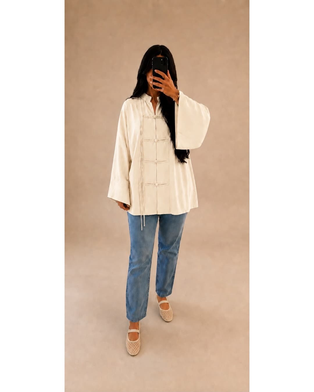 Blouse kimono Crème 
