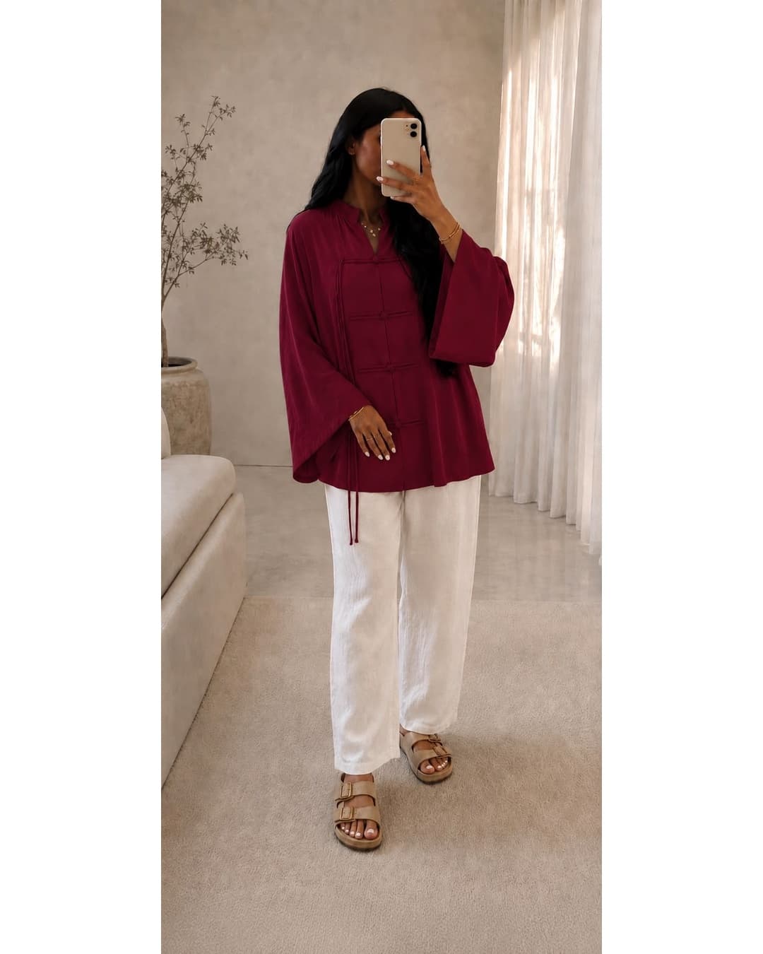 Blouse kimono Bordeaux 