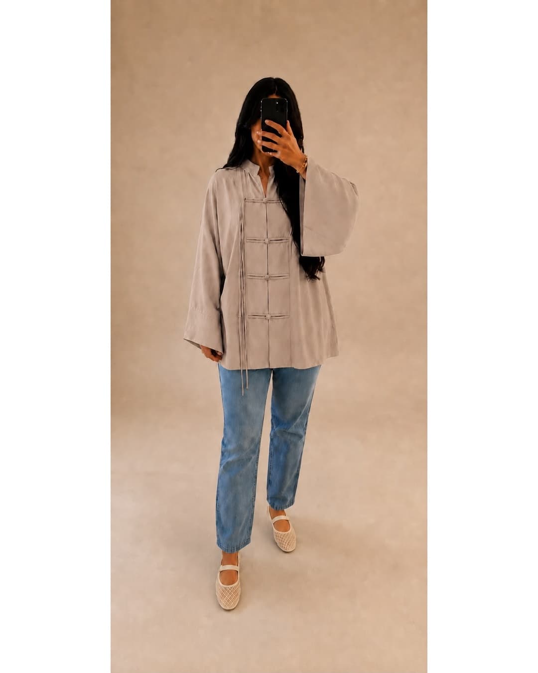 Blouse kimono Beige