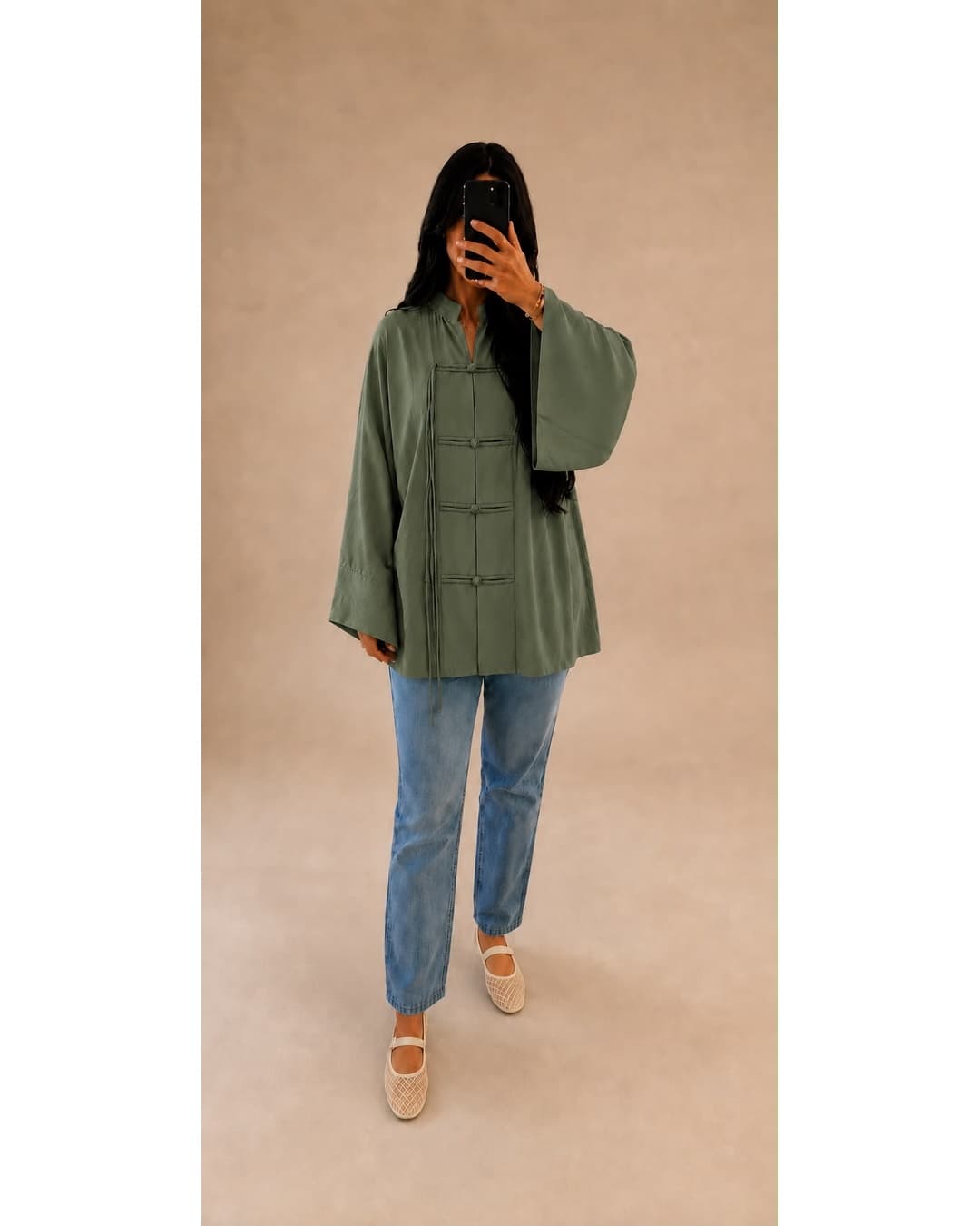 Blouse kimono Kaki