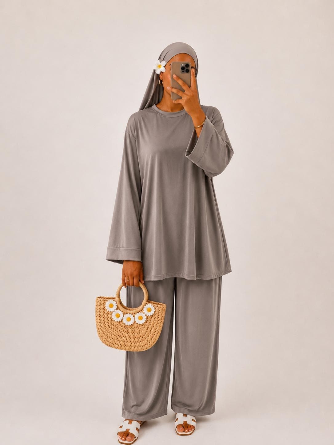 Burkini 3 pièces Taupe Satiné