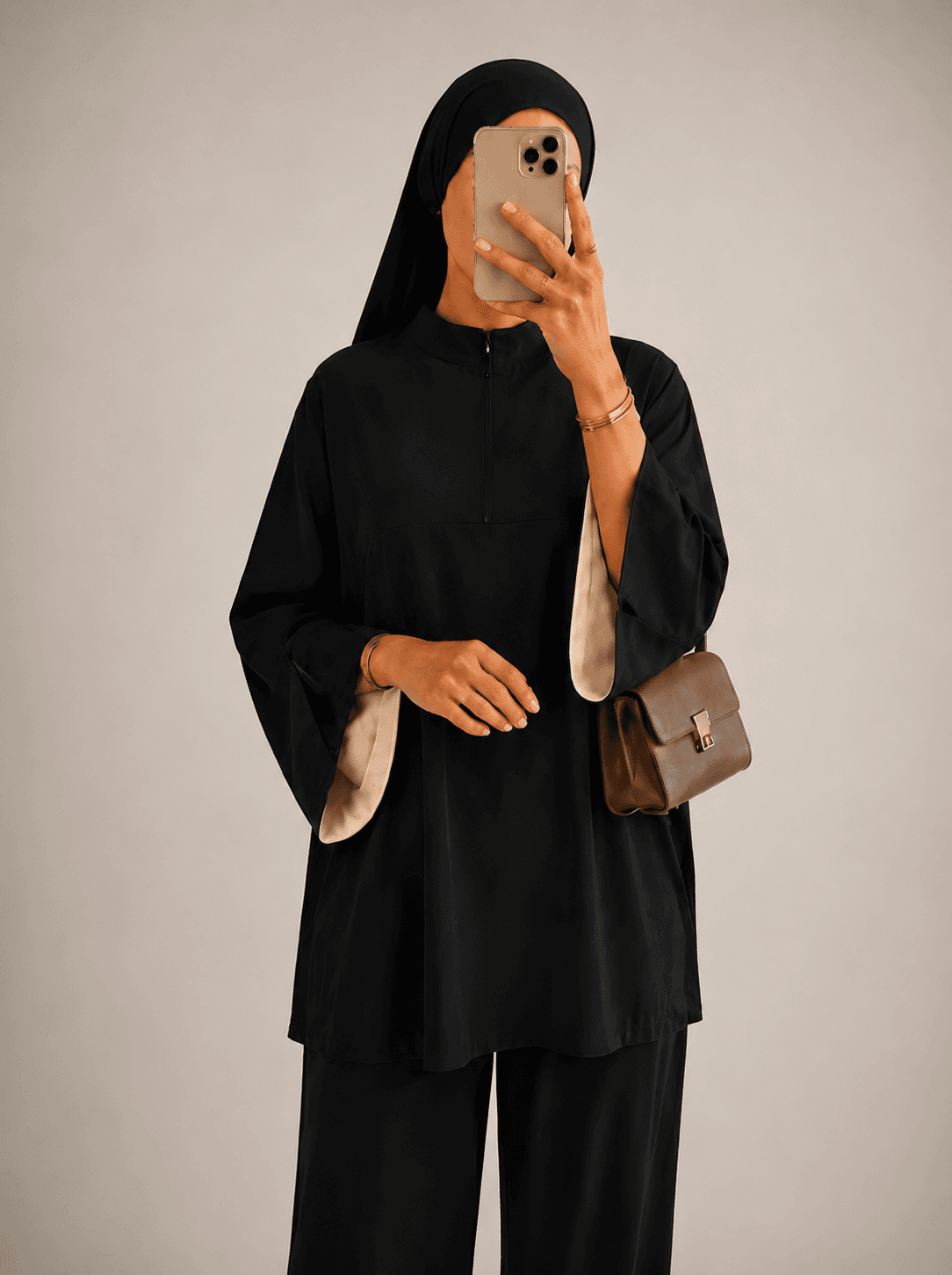 Burkini bicolore Noir et Crème