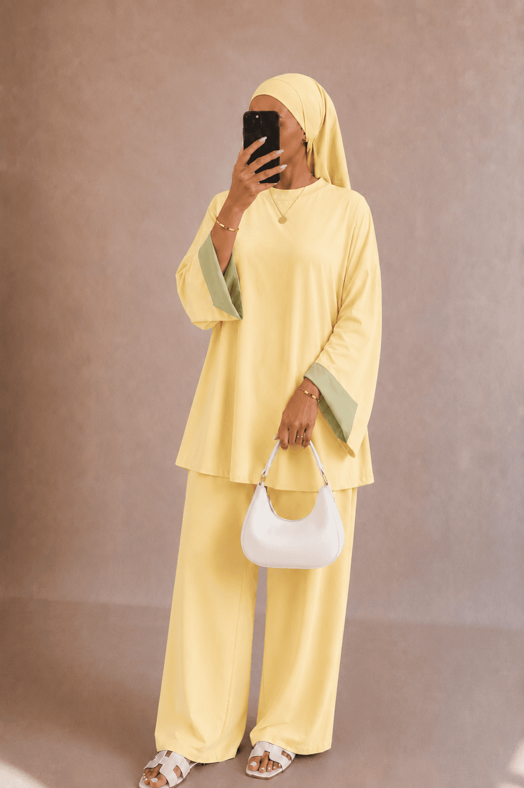 Burkini bicolore Jaune-vert