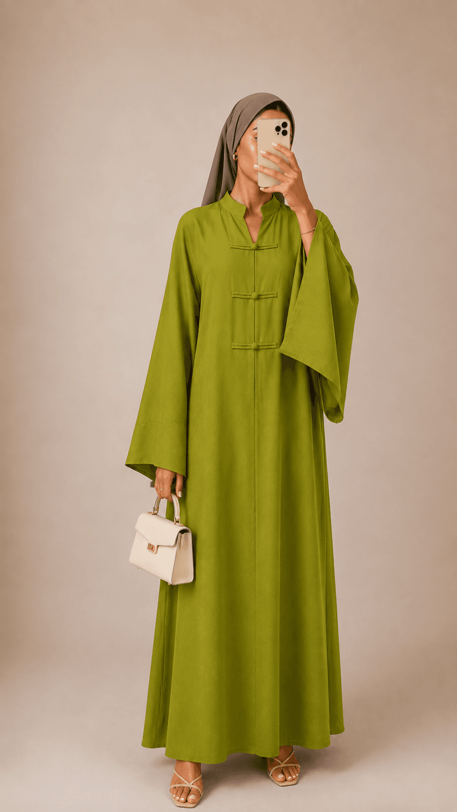 Robe kimono Vert anis