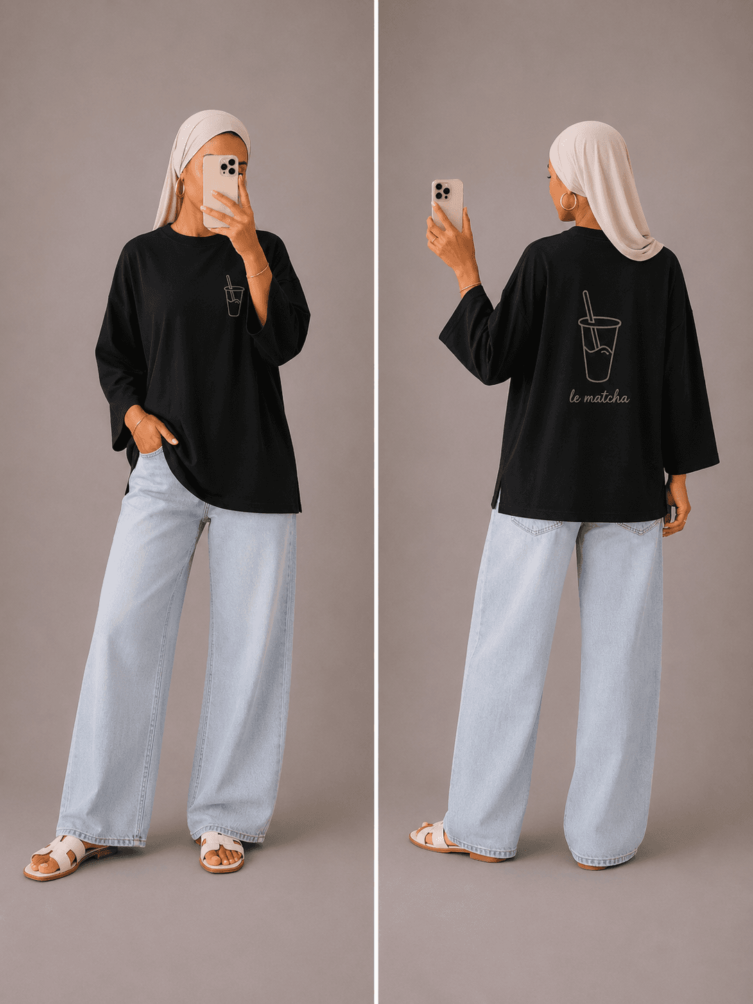 T-shirt matcha Noir