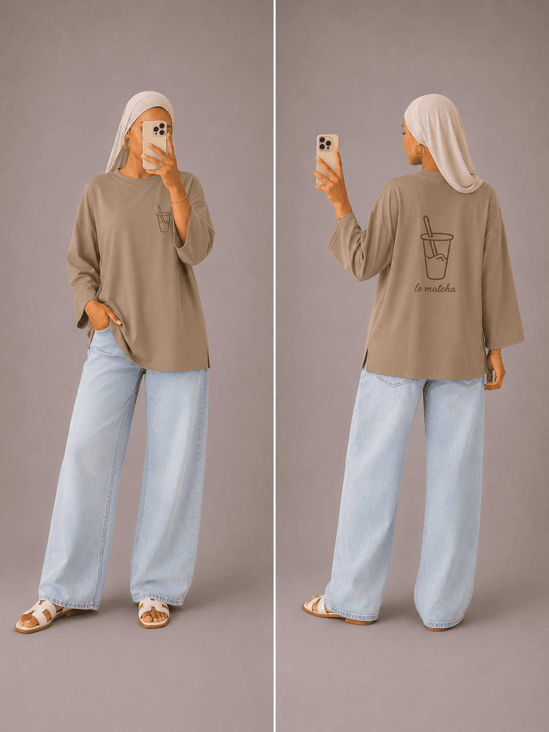 T-shirt matcha Beige